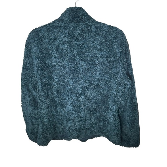 Pendleton Blue Teddy Sherpa Plaid Full Zip Long Sleeves Pockets Jacket Sz Large - Picture 2 of 13